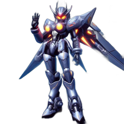 robot, weapon, sword, concept art, 3d render, pixel art, vaporwave, futuristic transparent PNG cut-out