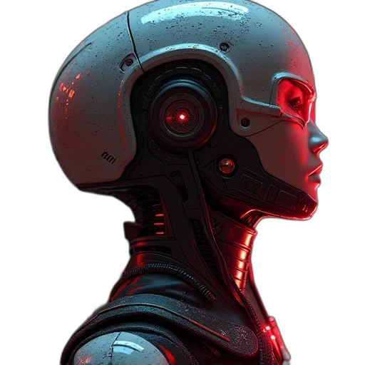 robot, face, mask, cyberpunk, concept art, 3d render, comic book art, outer space transparent PNG cut-out