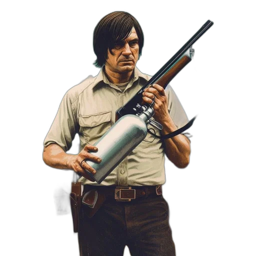 weapon, staff, animal, jacket, concept art, pixel art, 3d render, photorealistic transparent PNG cut-out