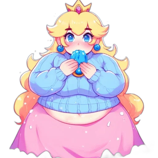 crown, dress, pixel art, concept art, vaporwave, watercolor, pastel, blue transparent PNG cut-out