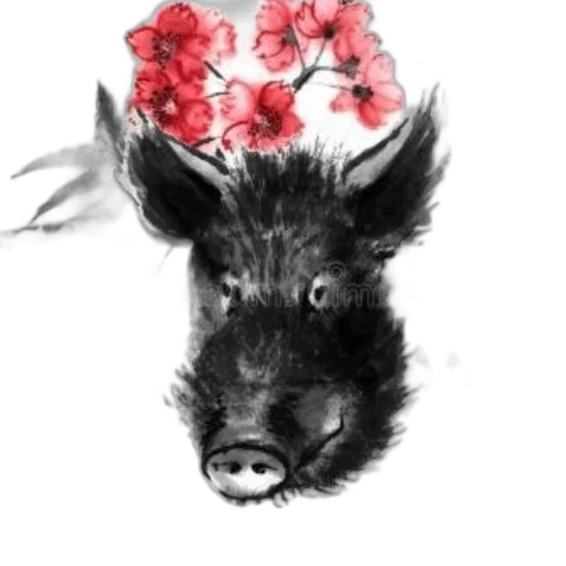 animal, crown, creature, flower, photorealistic, watercolor, pencil sketch, concept art transparent PNG cut-out