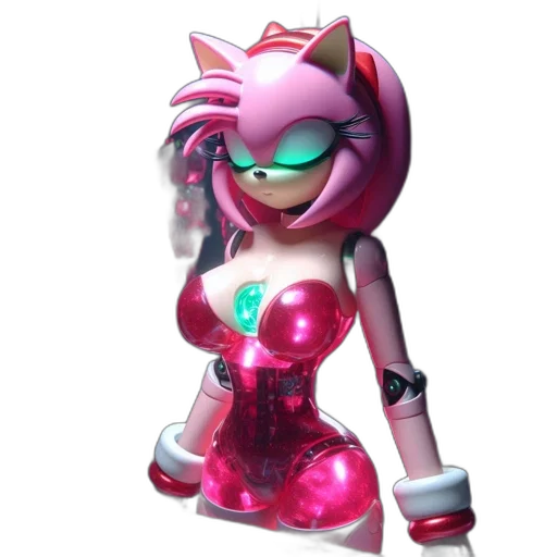robot, dress, creature, weapon, 3d render, concept art, vaporwave, cyberpunk transparent PNG cut-out