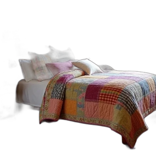 furniture, 3d render, photorealistic, cozy, bedroom, scene, large, bed transparent PNG cut-out