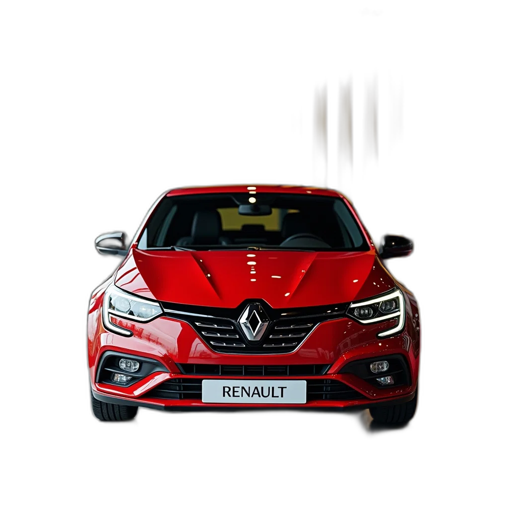 car, animal, 3d render, photorealistic, red, renault, parked, showroom transparent PNG cut-out