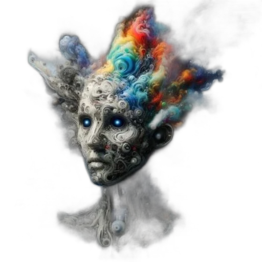 mask, face, creature, crown, concept art, fantasy art, 3d render, photorealistic transparent PNG cut-out