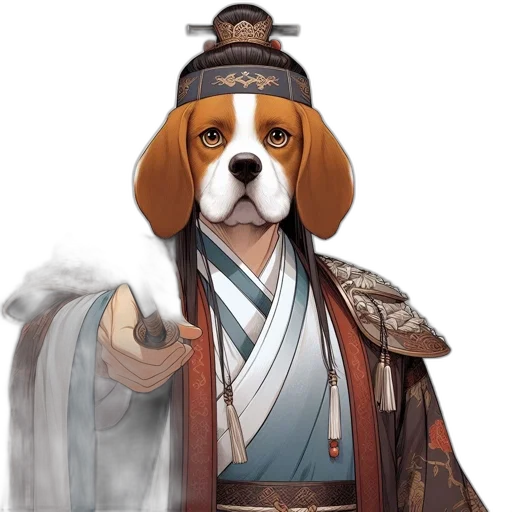 staff, hat, animal, concept art, fantasy art, anime, pixel art, beagle transparent PNG cut-out