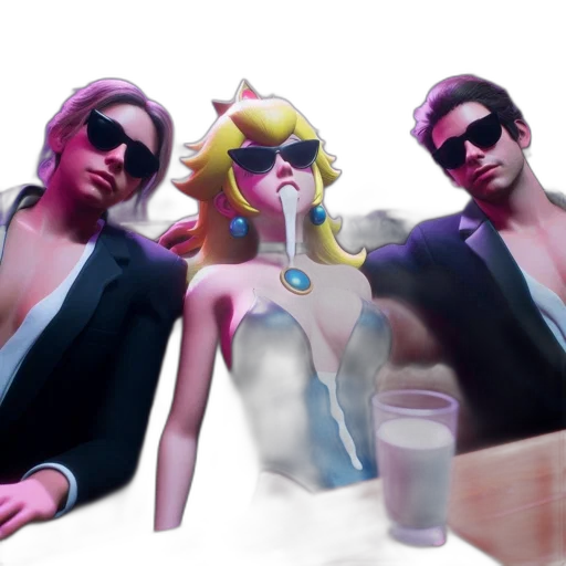 vaporwave, 3d render, concept art, cyberpunk, neon lights, city street, fire, three transparent PNG cut-out