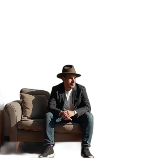 hat, furniture, jacket, shoes transparent PNG cut-out