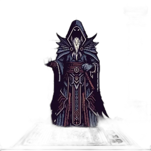 mask, sword, staff, weapon, concept art, fantasy art, pixel art, 3d render transparent PNG cut-out