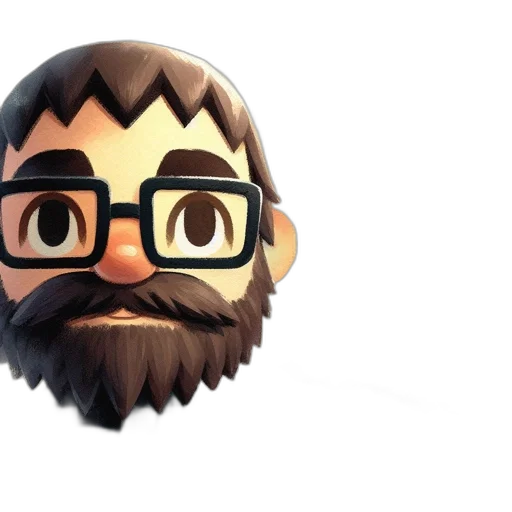 hair, face, staff, mask, 3d render, cartoon, concept art, fantasy art transparent PNG cut-out