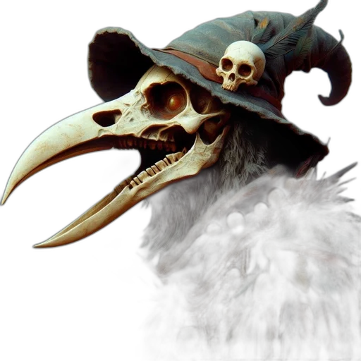 mask, hat, animal, staff, concept art, fantasy art, 3d render, photorealistic transparent PNG cut-out