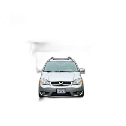 car, staff, 3d render, photorealistic, fog, silver, minivan, parked transparent PNG cut-out