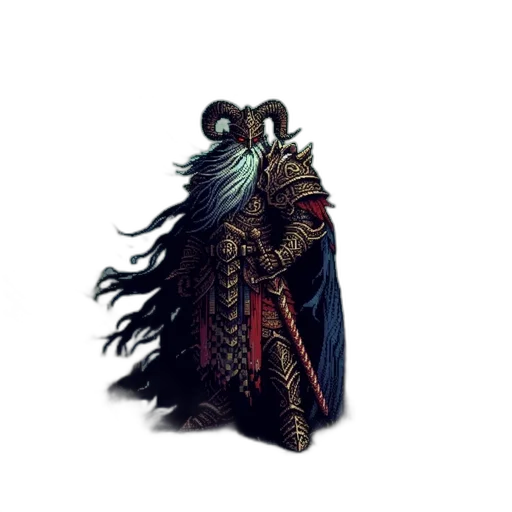 staff, sword, dragon, mask, fantasy art, concept art, pixel art, 3d render transparent PNG cut-out