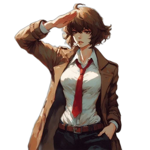 jacket, staff, hat, face, anime, concept art, pixel art, comic book art transparent PNG cut-out