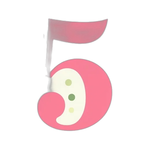 3d render, pastel, five, years transparent PNG cut-out