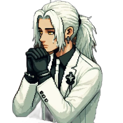 staff, pixel art, concept art, cartoon, vaporwave, monochrome, animated, character transparent PNG cut-out