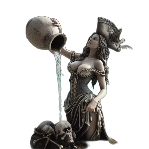 jewelry, concept art, fantasy art, 3d render, photorealistic, underwater, elaborate, statue transparent PNG cut-out