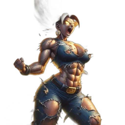 robot, concept art, fantasy art, comic book art, 3d render, fiercely, poised, woman transparent PNG cut-out