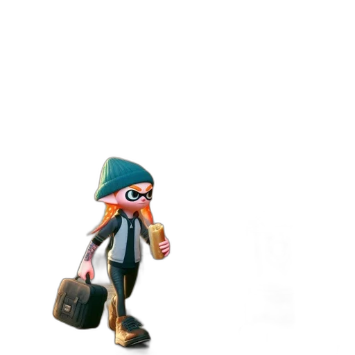 hat, jacket, animal, mask, 3d render, concept art, pixel art, watercolor transparent PNG cut-out