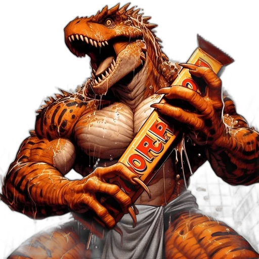 food, dragon, animal, creature, concept art, comic book art, photorealistic, tyrannosaurus transparent PNG cut-out
