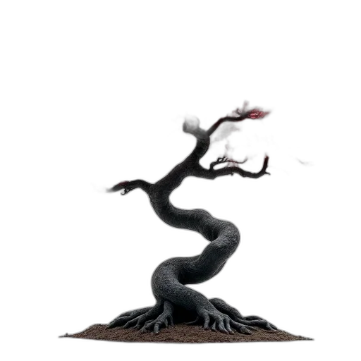 dragon, tree, creature, staff, concept art, fantasy art, 3d render, photorealistic transparent PNG cut-out
