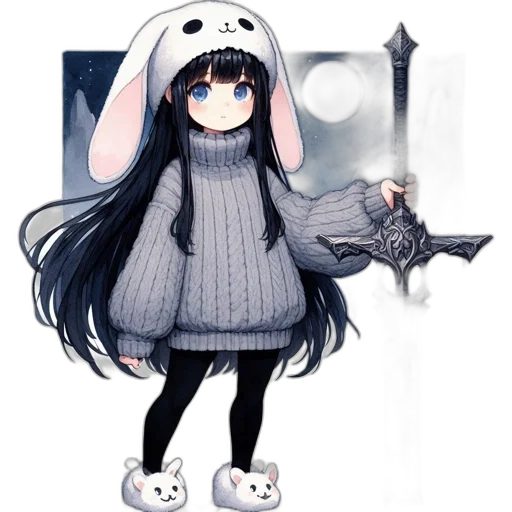 weapon, sword, staff, creature, pixel art, anime, fantasy art, concept art transparent PNG cut-out