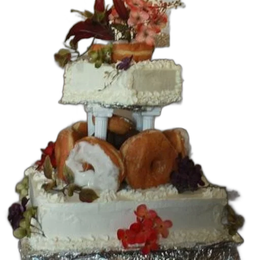 food, crown, 3d render, wedding, cake, white, frosting, decorated transparent PNG cut-out