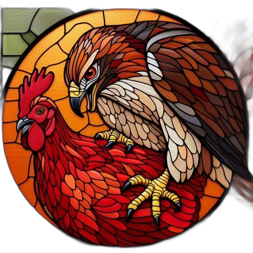 pixel art, fantasy art, concept art, 3d render, red, artistic, rendering, rooster transparent PNG cut-out
