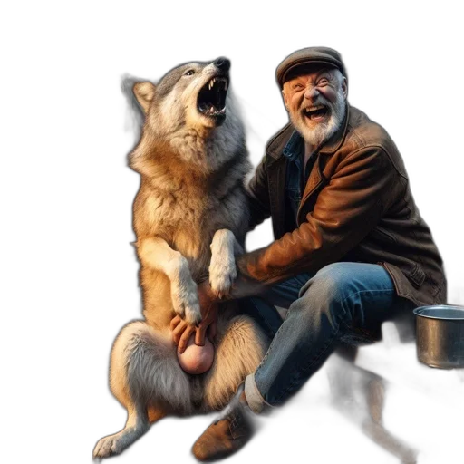 animal, creature, photorealistic, concept art, pixel art, fantasy art, man, wolf transparent PNG cut-out