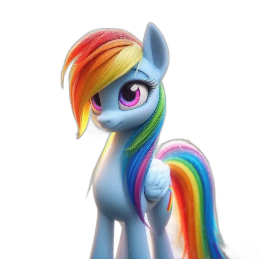 staff, animal, 3d render, concept art, photorealistic, fantasy art, rainbow, dash transparent PNG cut-out