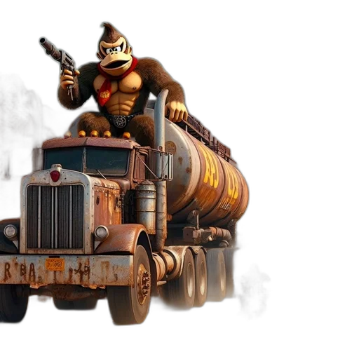 car, weapon, concept art, 3d render, desert, landscape, rusted, tanker transparent PNG cut-out