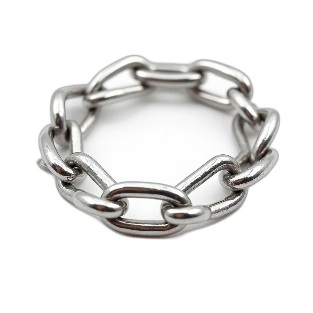 jewelry, crown, 3d render, silver, chain, clasp, coiled, white transparent PNG cut-out