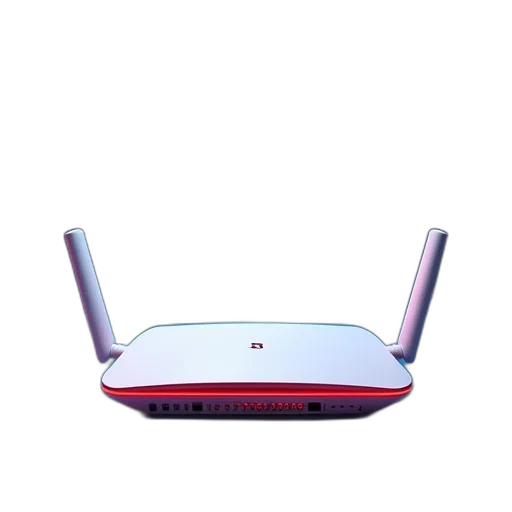 robot, crown, 3d render, white, red, router, blue, glowing transparent PNG cut-out