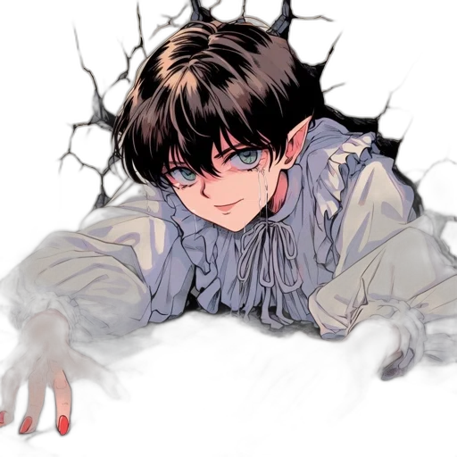 creature, crown, face, mask, anime, concept art, pixel art, watercolor transparent PNG cut-out
