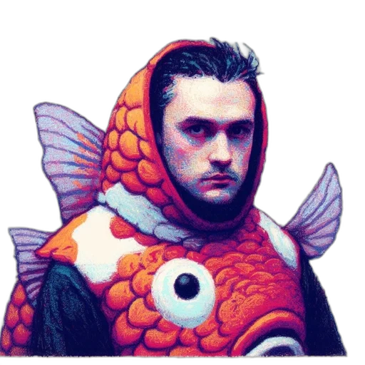 creature, jacket, animal, face, concept art, photorealistic, pixel art, comic book art transparent PNG cut-out
