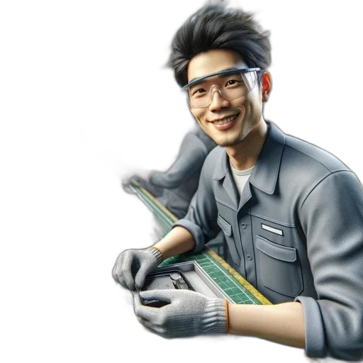 staff, weapon, robot, photorealistic, concept art, 3d render, worker, factory transparent PNG cut-out