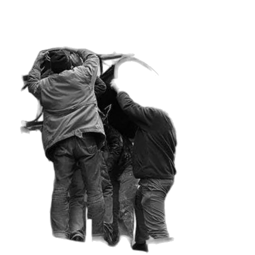 jacket, animal, staff, mask, concept art, three, men, install transparent PNG cut-out