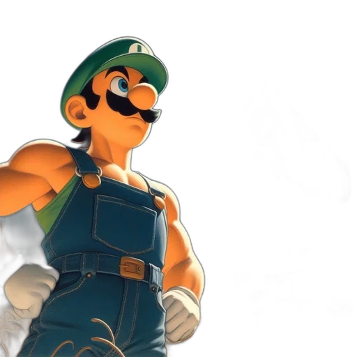 mask, weapon, robot, sword, 3d render, concept art, green, luigi transparent PNG cut-out