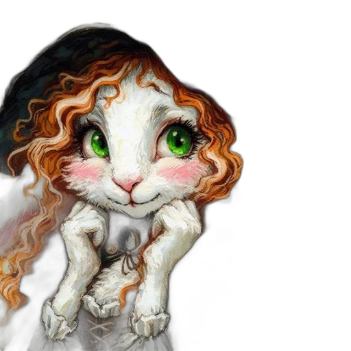 fantasy art, photorealistic, oil painting, watercolor, whimsical, painting, rabbit-like, creature transparent PNG cut-out