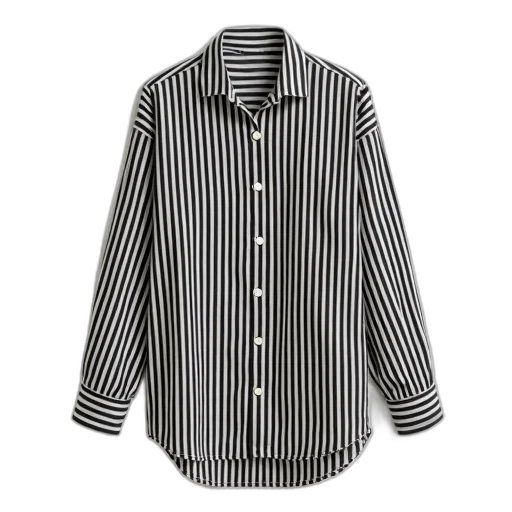 jacket, dress, monochrome, black, white, striped, shirt, collar transparent PNG cut-out