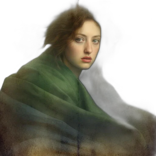 face, jacket, dress, creature, photorealistic, oil painting, fantasy art, concept art transparent PNG cut-out
