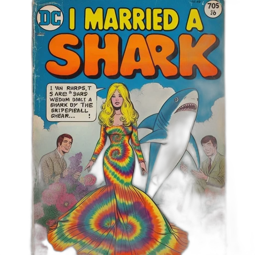 dress, umbrella, comic book art, underwater, fire, woman, long, blonde transparent PNG cut-out