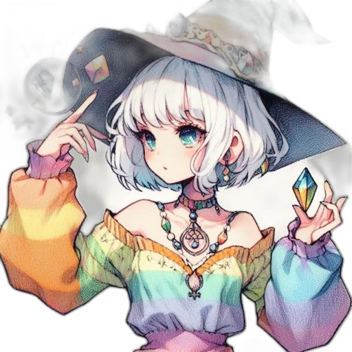 staff, hat, dragon, jewelry, anime, fantasy art, pixel art, concept art transparent PNG cut-out