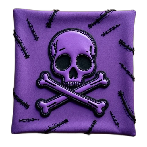 furniture, jewelry, crown, weapon, 3d render, purple, fabric, skull transparent PNG cut-out