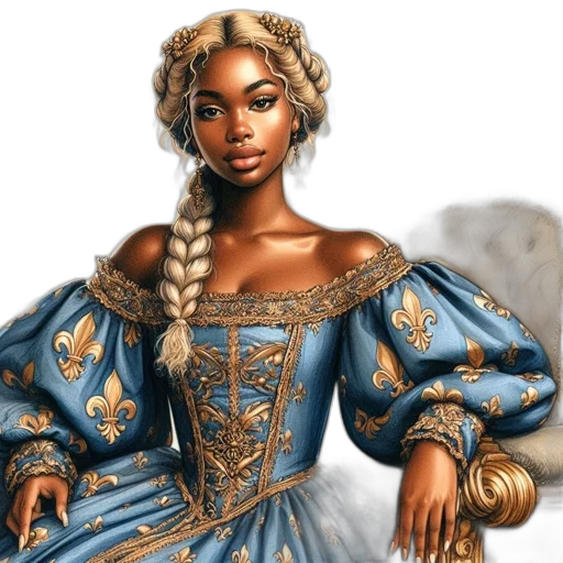 dress, crown, fantasy art, concept art, photorealistic, comic book art, woman, golden transparent PNG cut-out
