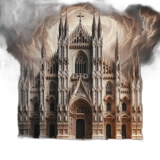 building, jacket, crown, concept art, fantasy art, photorealistic, 3d render, fog transparent PNG cut-out