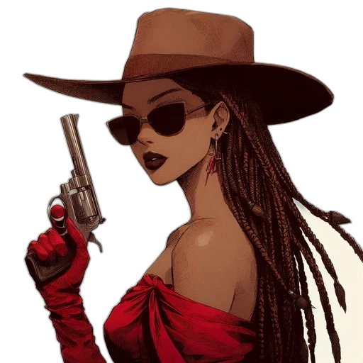 weapon, hat, comic book art, concept art, cartoon, pixel art, red, illustrated transparent PNG cut-out