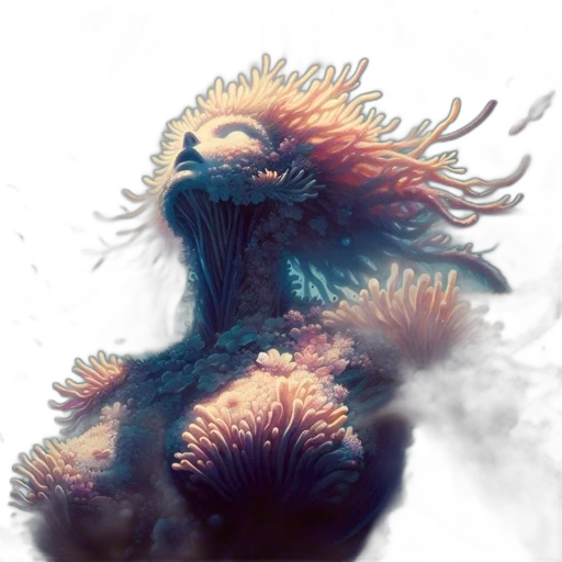 dragon, creature, animal, hair, concept art, fantasy art, photorealistic, watercolor transparent PNG cut-out