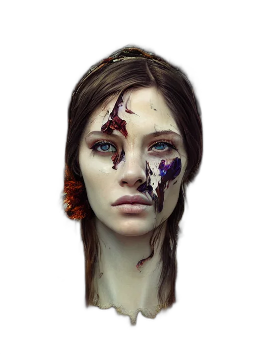 face, mask, staff, fantasy art transparent PNG cut-out