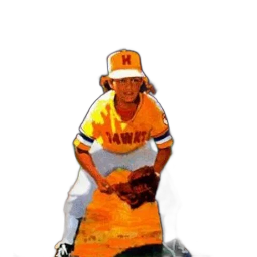 pixel art, concept art, cartoon, photorealistic, baseball, player, yellow, uniform transparent PNG cut-out
